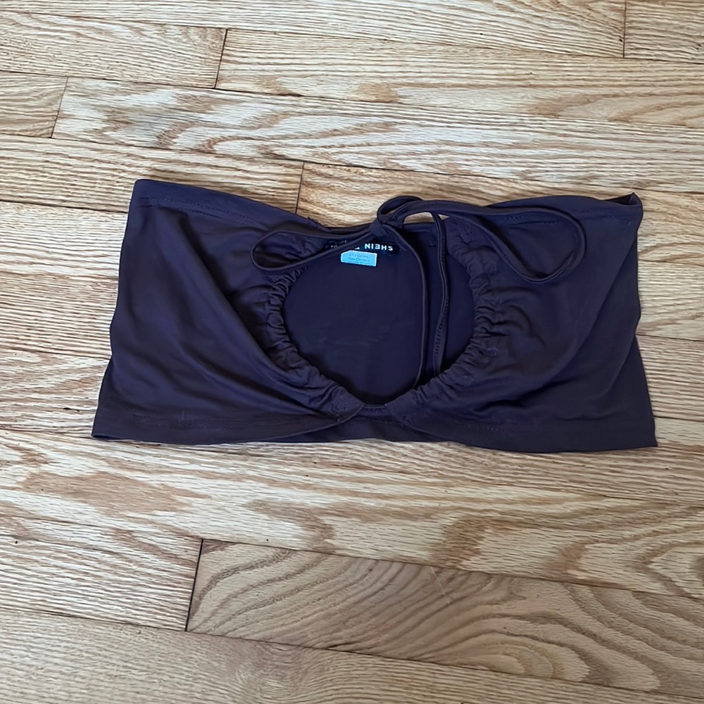 brown - shein - crop top